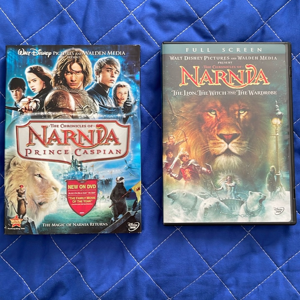 Narnia Prince Caspian and Narnia The Lion, The Witch and The Wardrobe DVDS